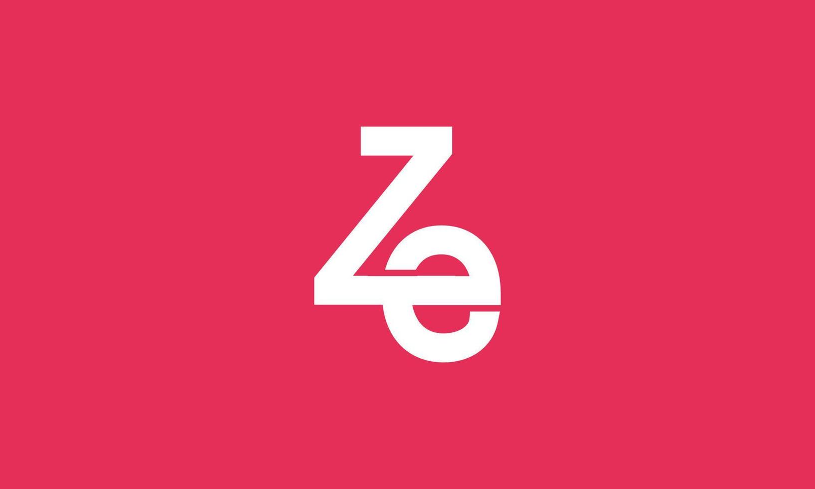 alfabeto letras iniciales monograma logo ze, ez, z y e vector