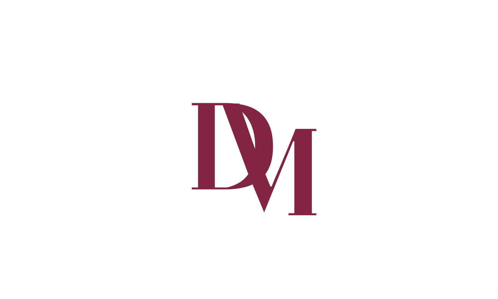 Alphabet letters Initials Monogram logo DM, MD, D and M vector
