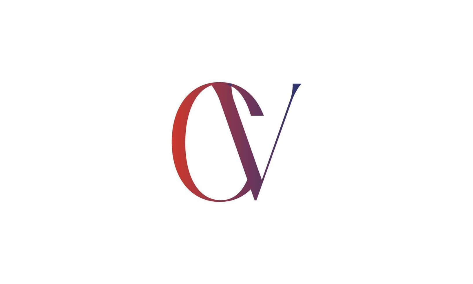 Alphabet letters Initials Monogram logo CV, VC, C and V vector