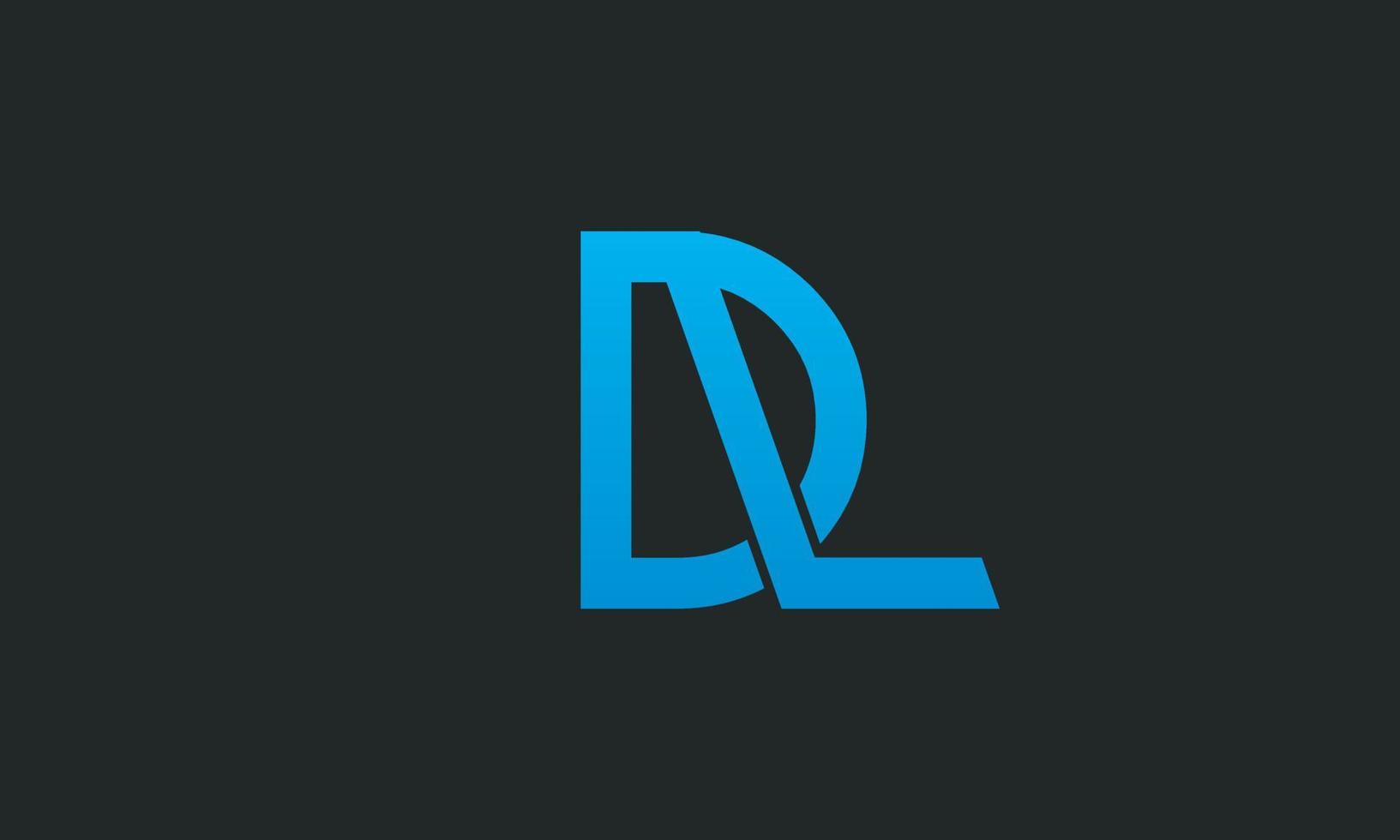 alfabeto letras iniciales monograma logo dl, ld, d y l vector