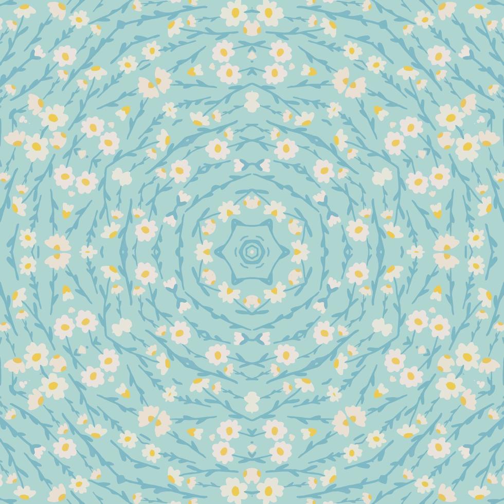 Beautiful summer background with daisies flowers. Floral seamless pattern. Vector illustration.