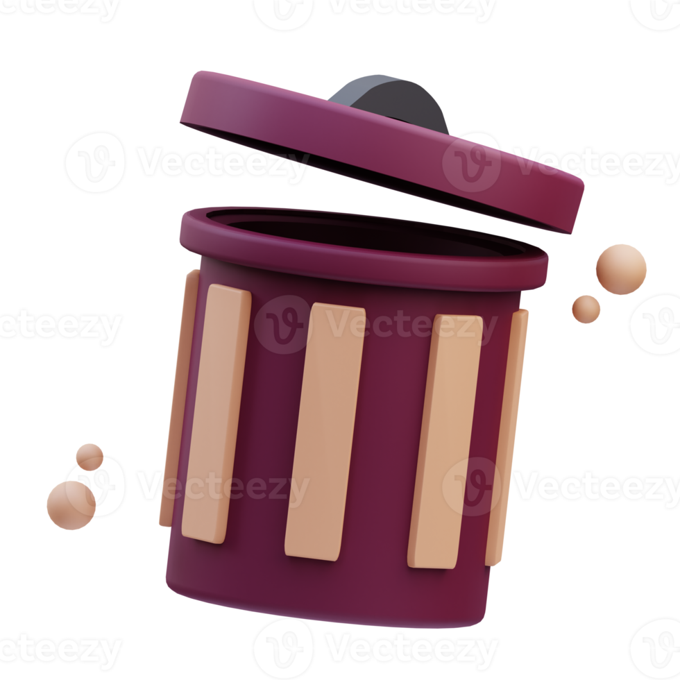 3d Illustration trash can be used for web, app, info graphic, etc png