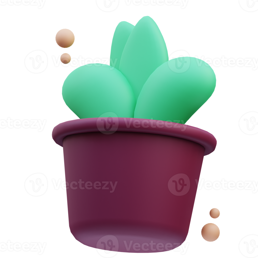 3d illustration blomma kastruller kan vara Begagnade för webb, app, info grafisk, etc png