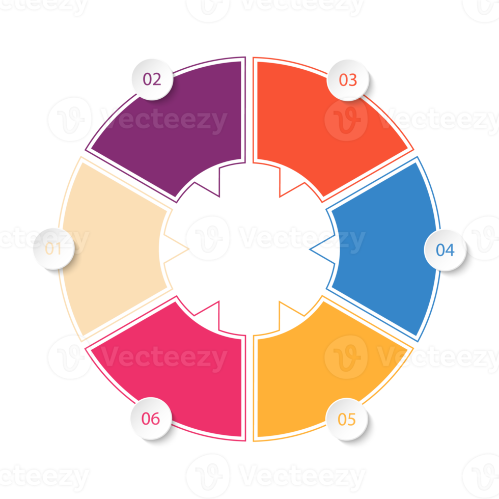 Infographic with 6 steps, process or options. png