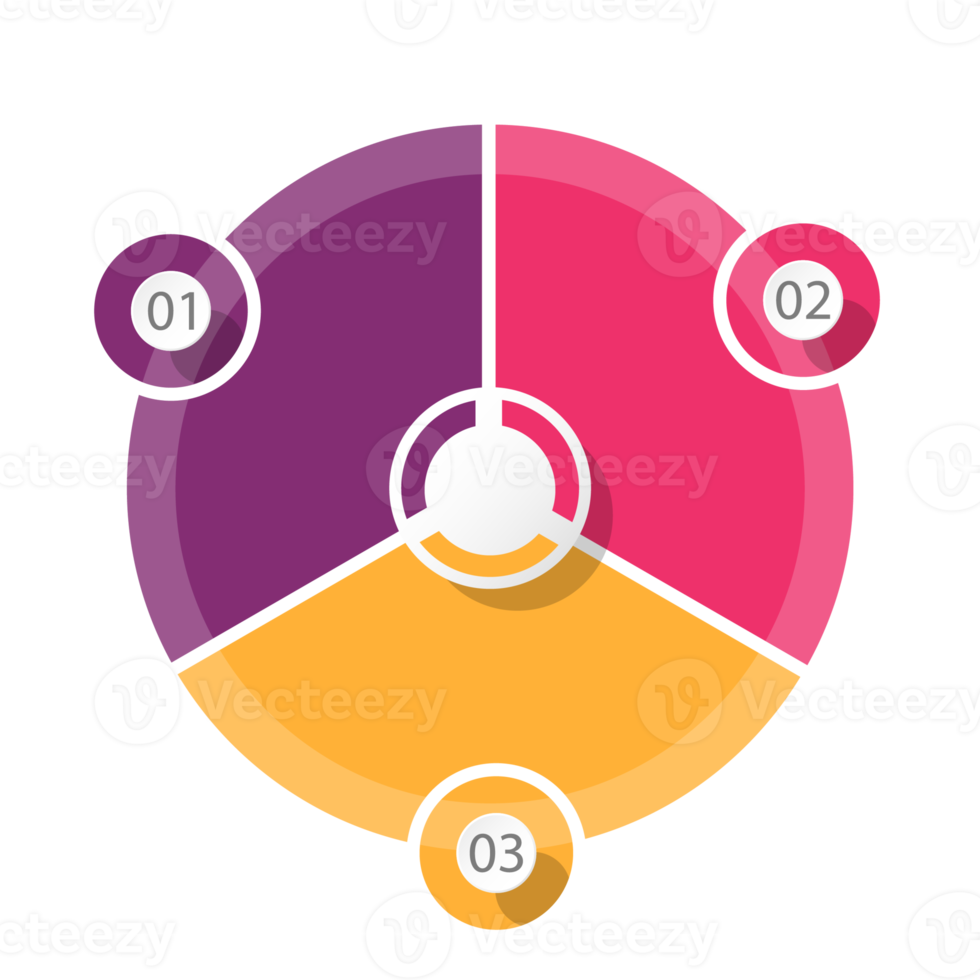 Infographic with 3 steps, process or options. png