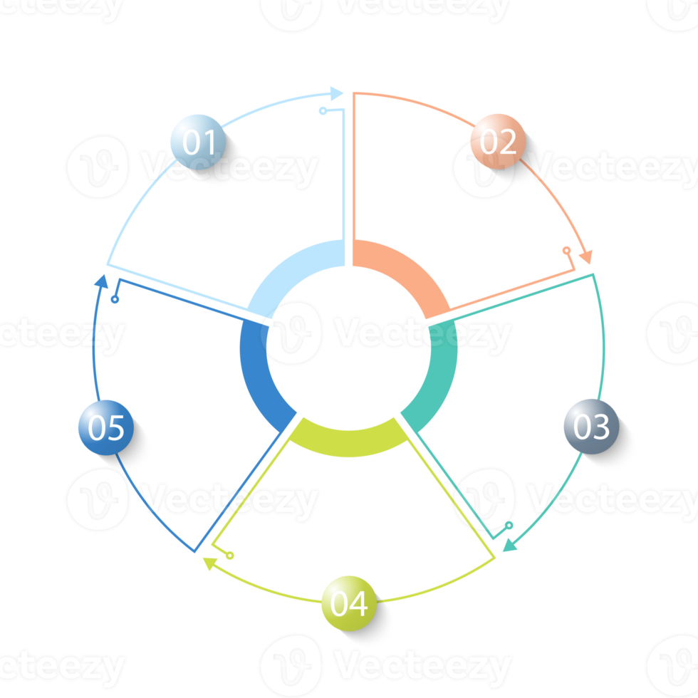 Infographic with 5 steps, process or options. png