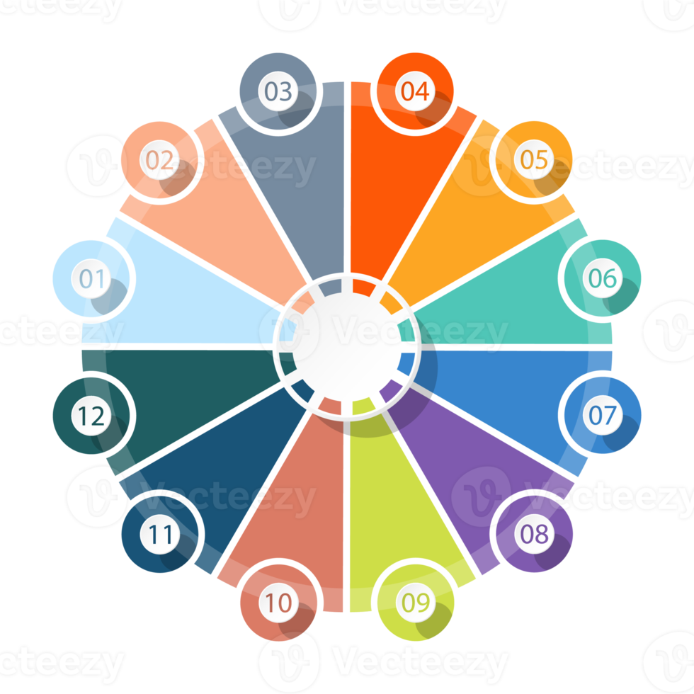 Infographic with 12 steps, process or options. png
