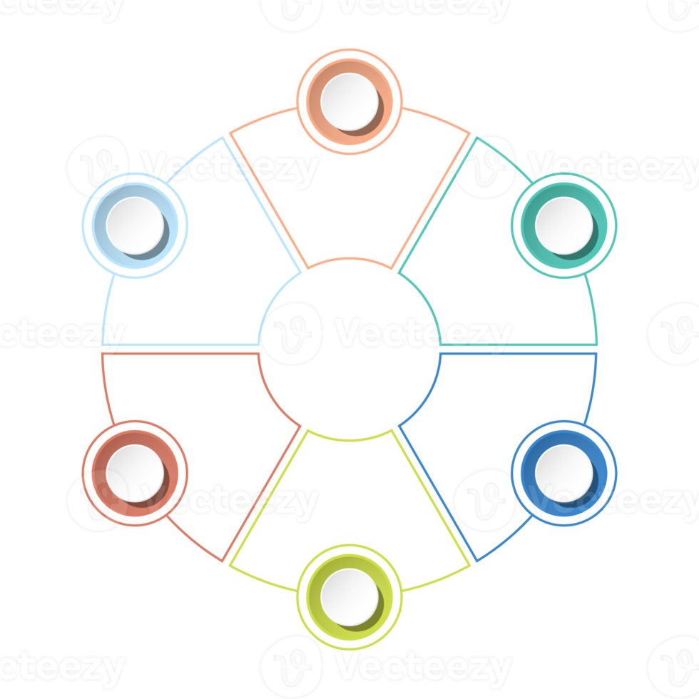 Infographic with 6 steps, process or options. png