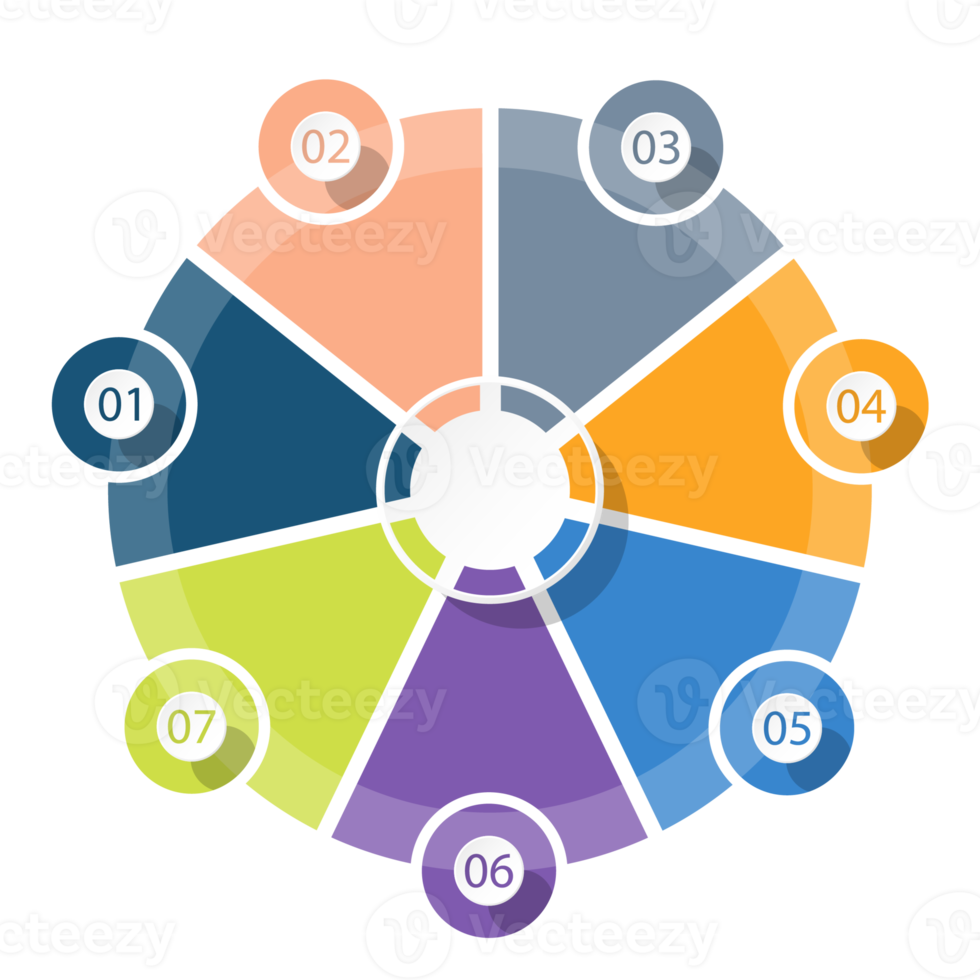 Infographic with 7 steps, process or options. png