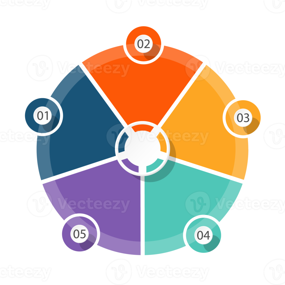 Infografica con 5 passi, processi o opzioni. png