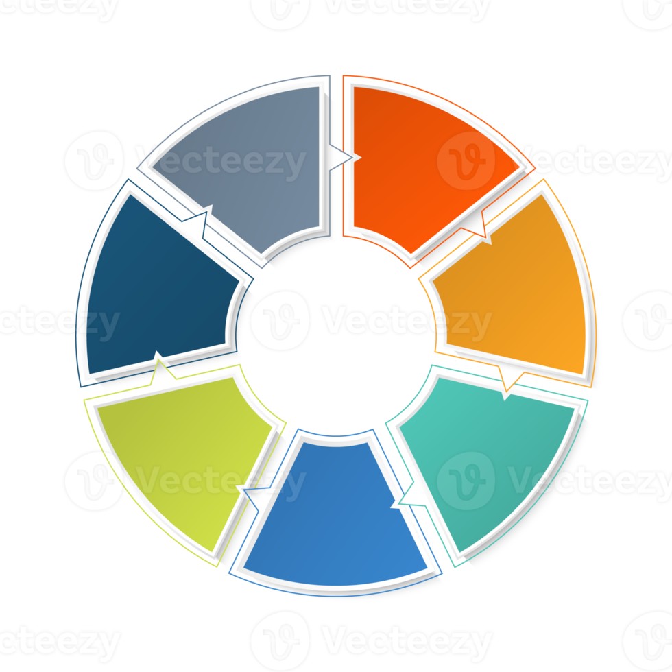 Infographic with 7 steps, process or options. png