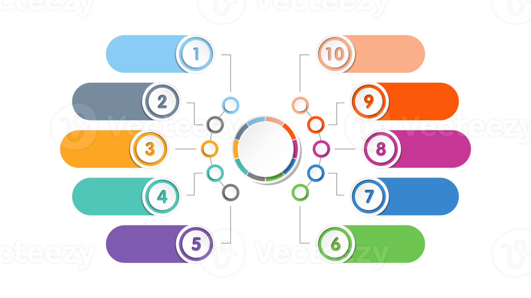 Infographic with 10 steps, process or options. png