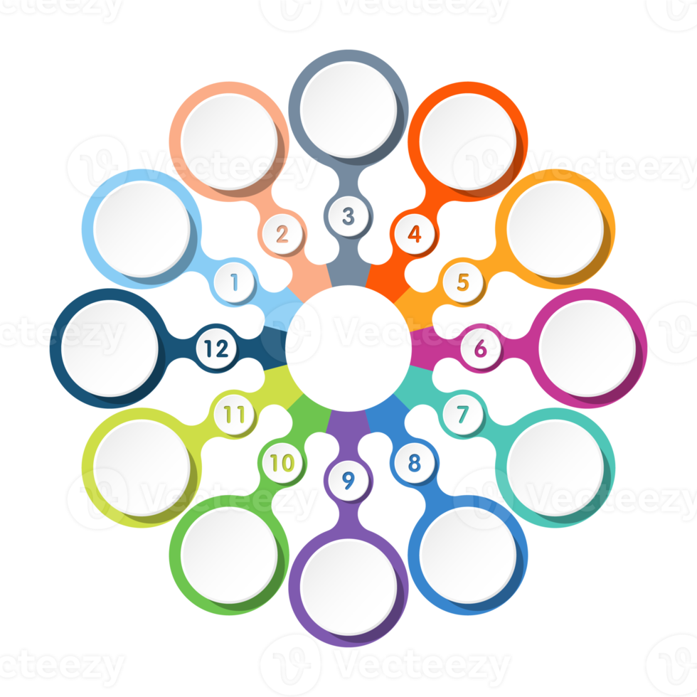 Infographic with 12 steps, process or options. png