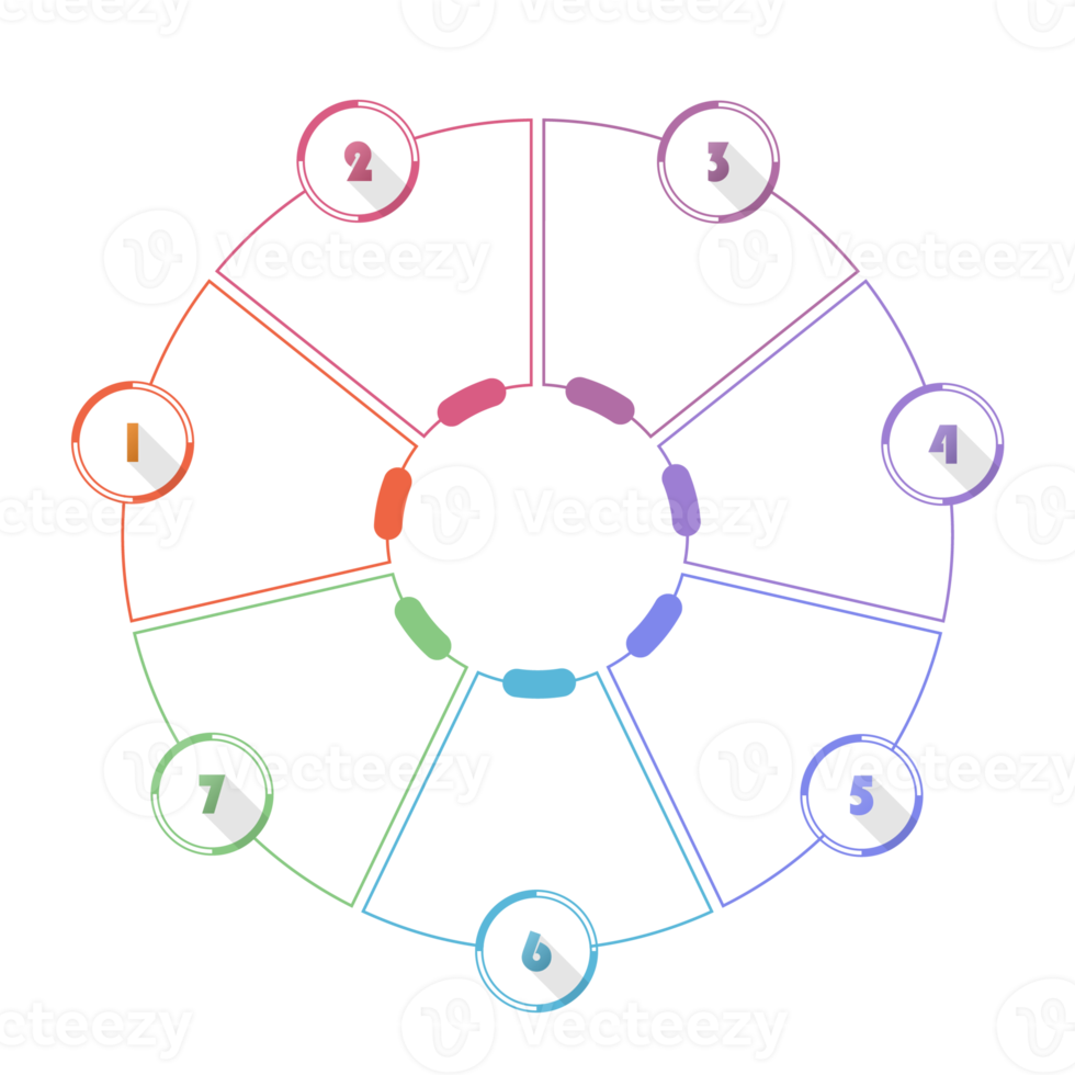 Infographic with 7 steps, process or options. png