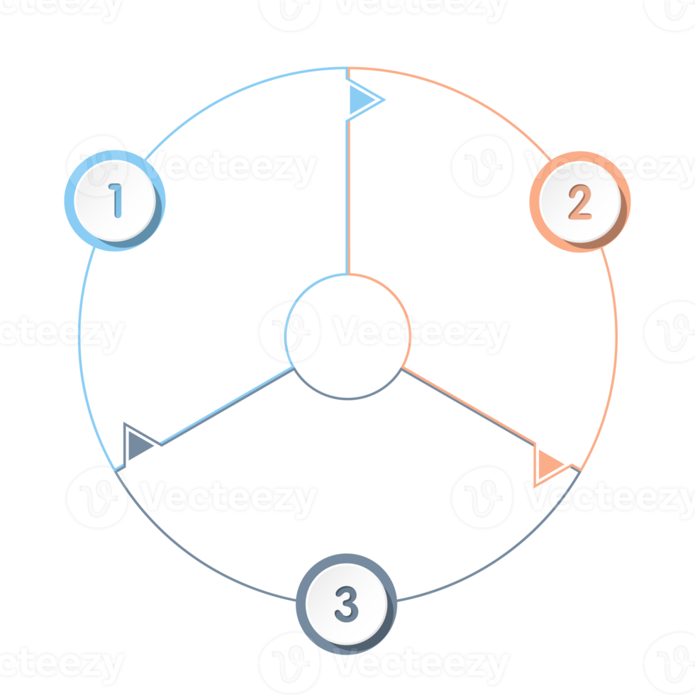 Infografica con 3 passi, processi o opzioni. png