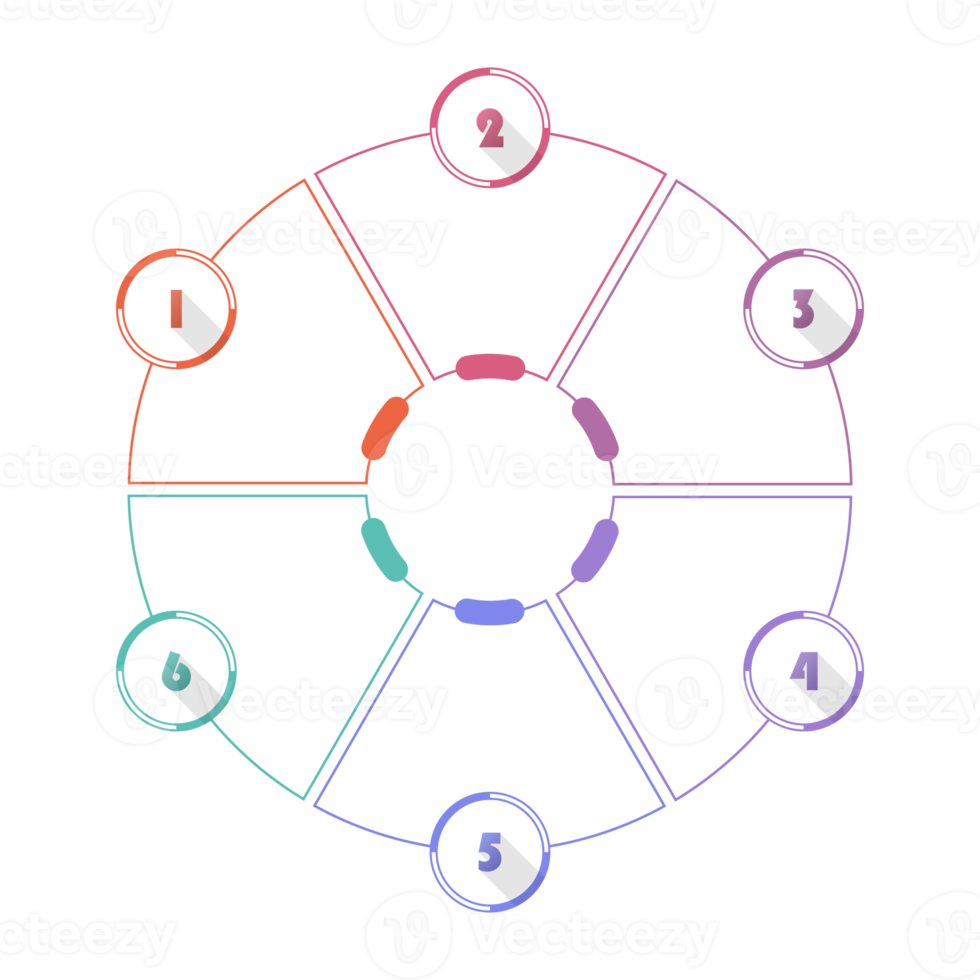 Infographic with 6 steps, process or options. png