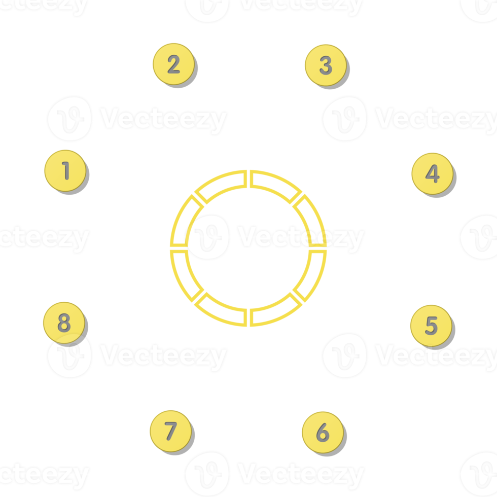 Infographic with 8 steps, process or options. png