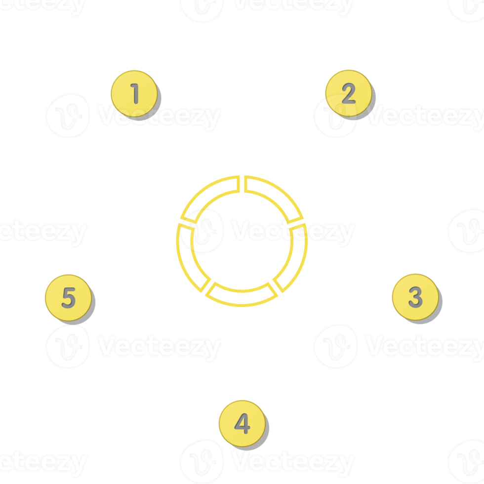 Infografica con 5 passi, processi o opzioni. png