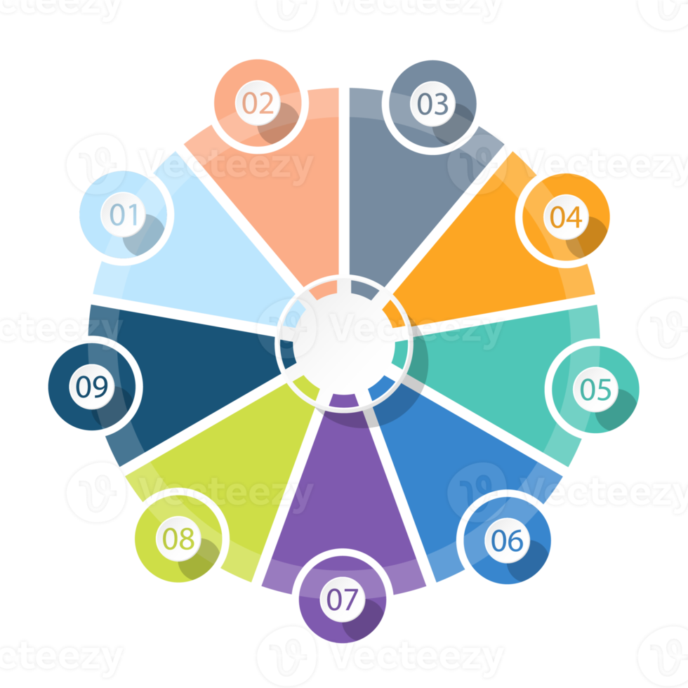 Infographic with 9 steps, process or options. png