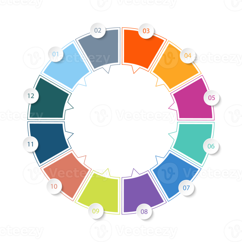 Infographic with 12 steps, process or options. png