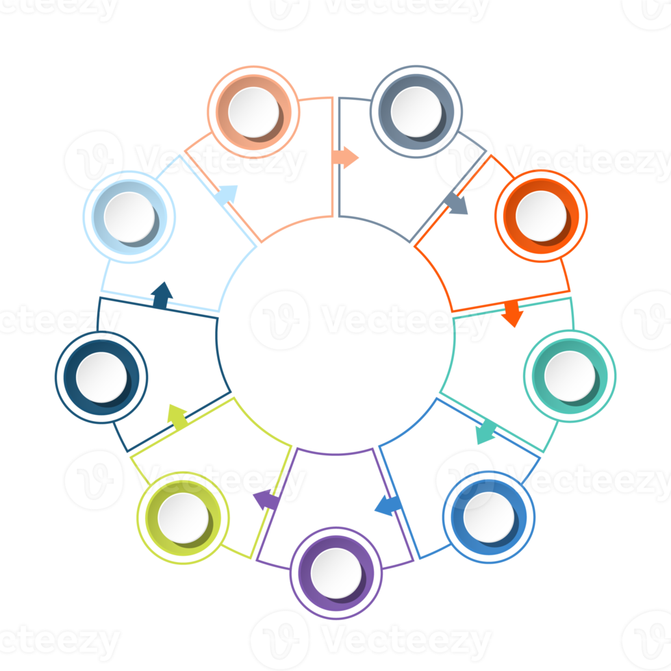 Infografik mit 9 Schritten, Prozess oder Optionen. png