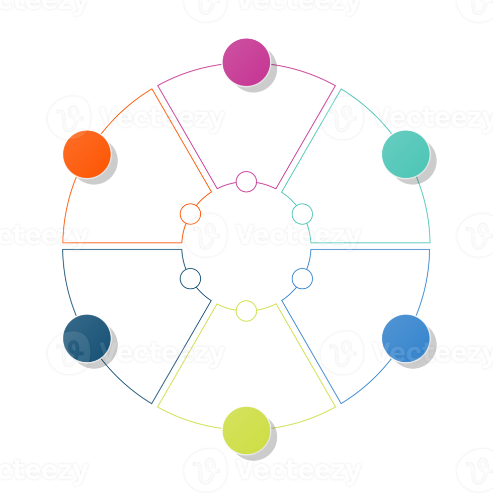 Infografica con 6 passi, processi o opzioni. png