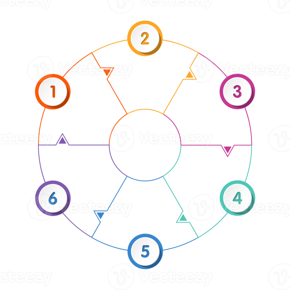 Infographic with 6 steps, process or options. png