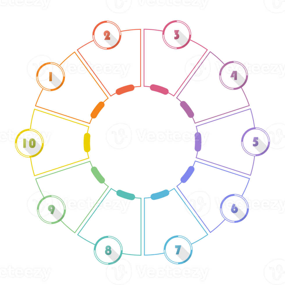 Infographic with 10 steps, process or options. png