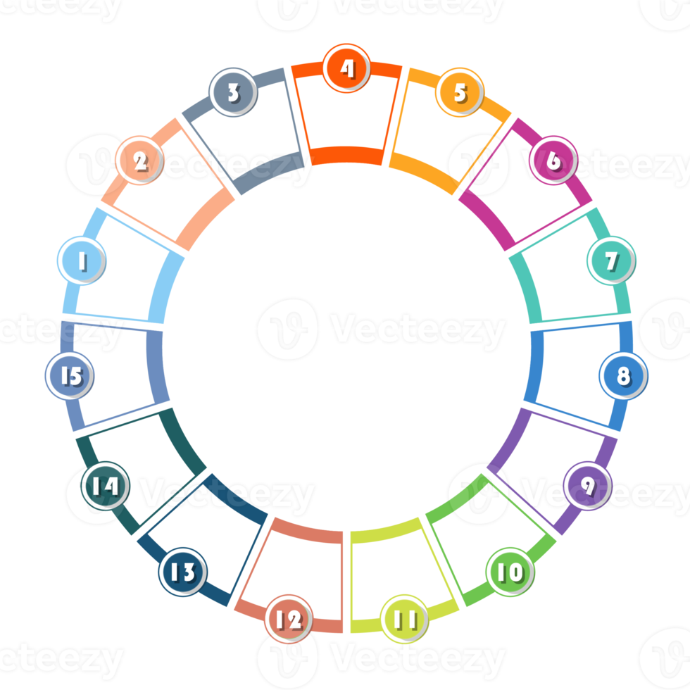 Infographic with 15 steps, process or options. png