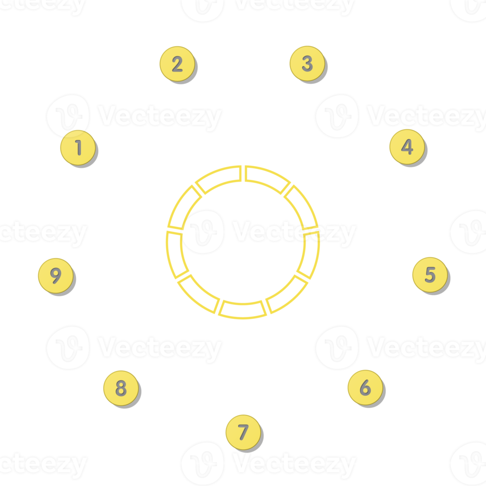 Infographic with 9 steps, process or options. png