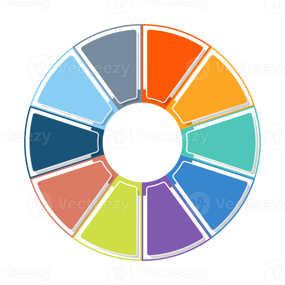 Infographic with 10 steps, process or options. png
