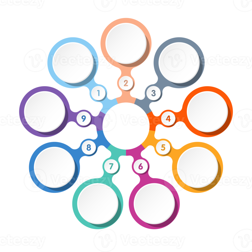 Infographic with 9 steps, process or options. png