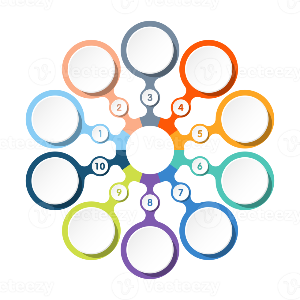 Infographic with 10 steps, process or options. png