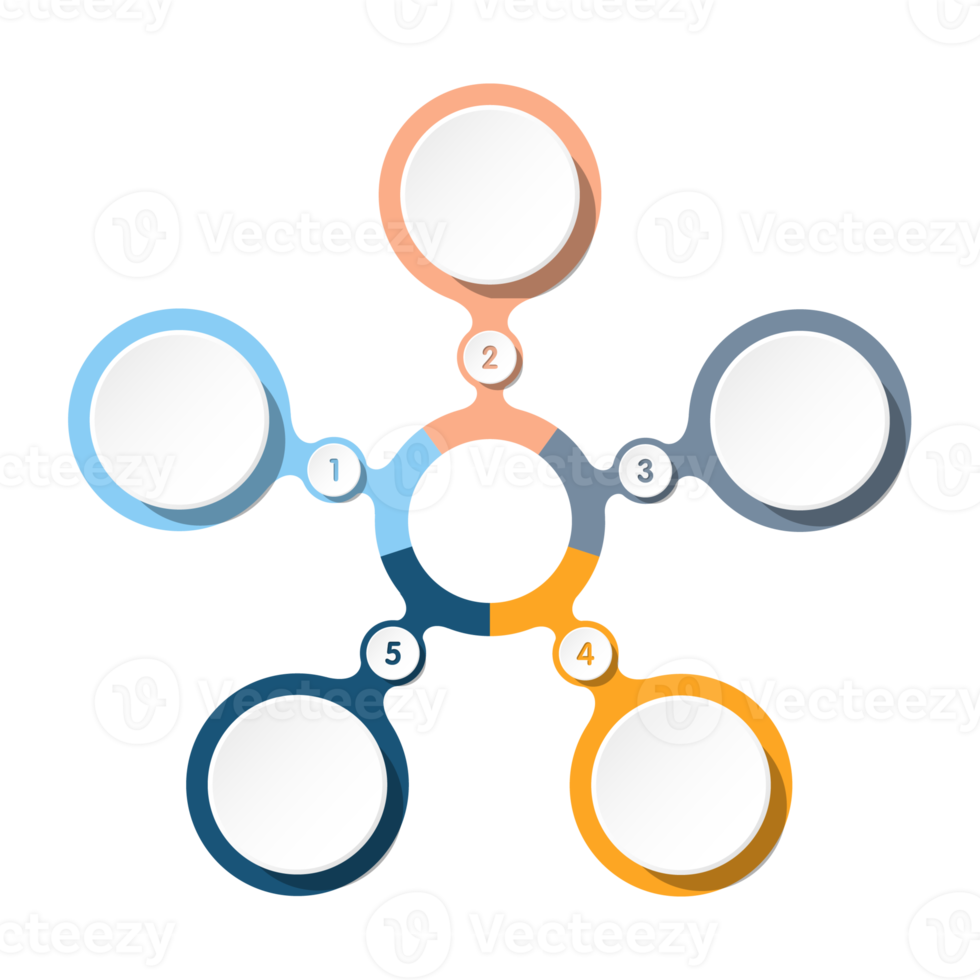 Infographic with 5 steps, process or options. png