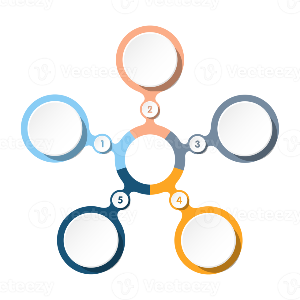 Infografik mit 5 Schritten, Prozess oder Optionen. png