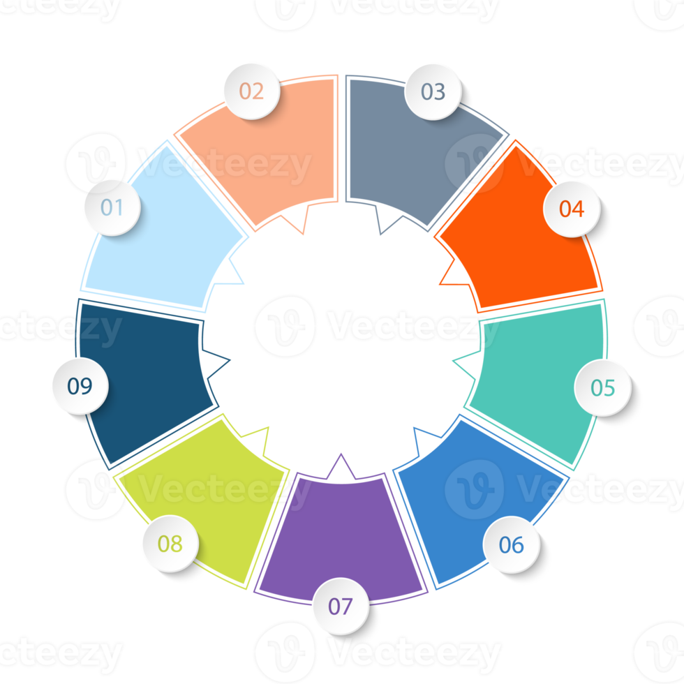 Infographic with 9 steps, process or options. png