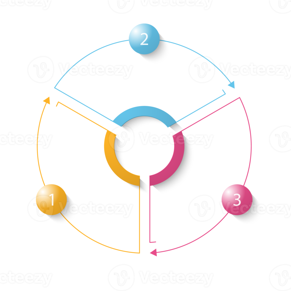 Infographic with 3 steps, process or options. png