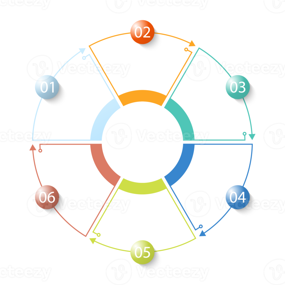 Infographic with 6 steps, process or options. png