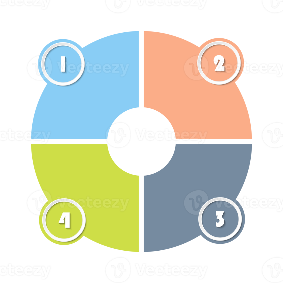 Infografik mit 4 Schritten, Prozess oder Optionen. png