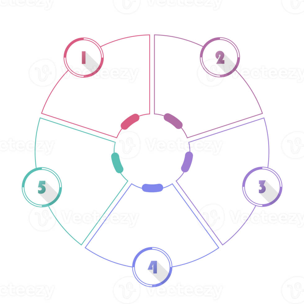 Infografik mit 5 Schritten, Prozess oder Optionen. png