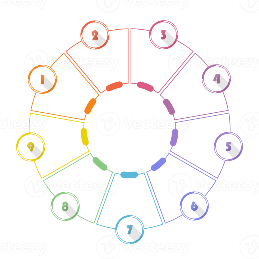 Infographic with 9 steps, process or options. png