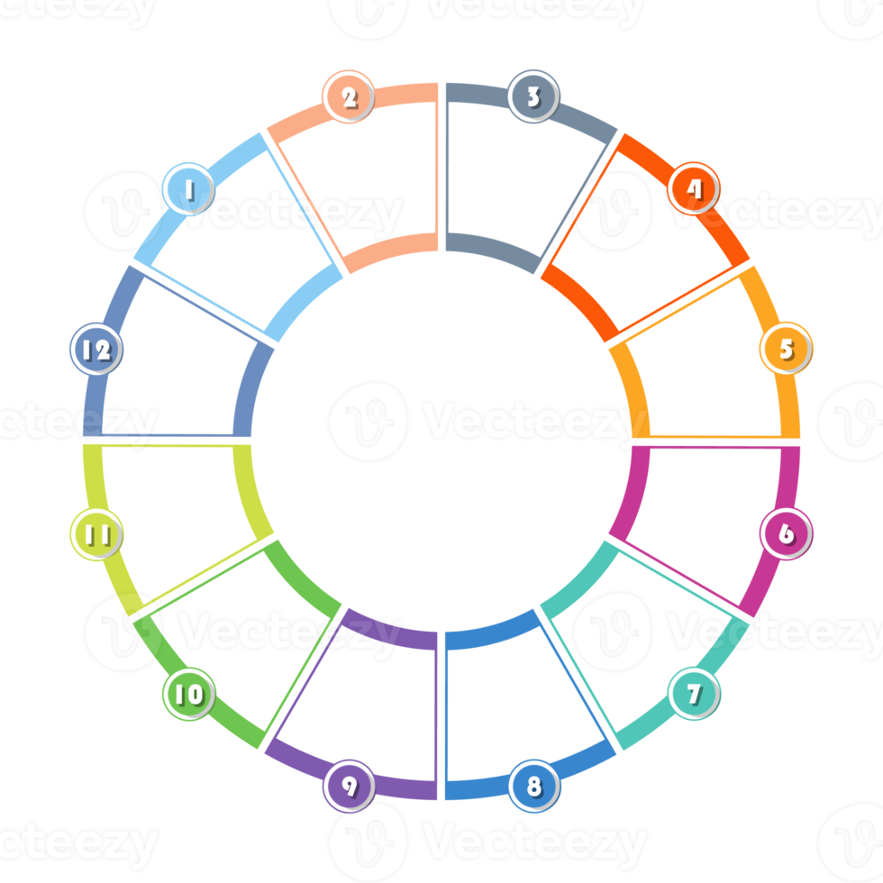 Infographic with 12 steps, process or options. png