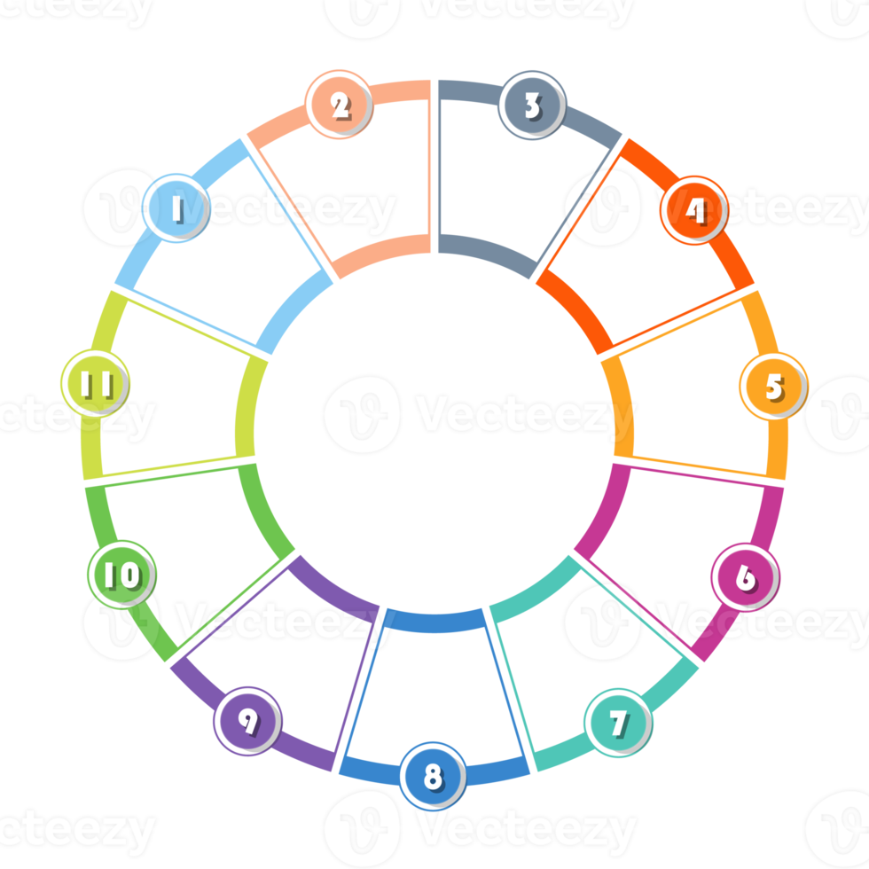 Infographic with 11 steps, process or options. png