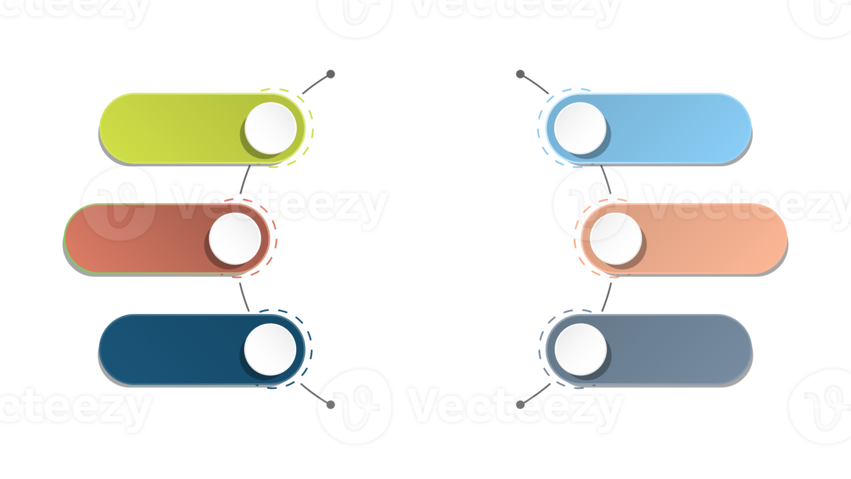 Infographic with 6 steps, process or options. png