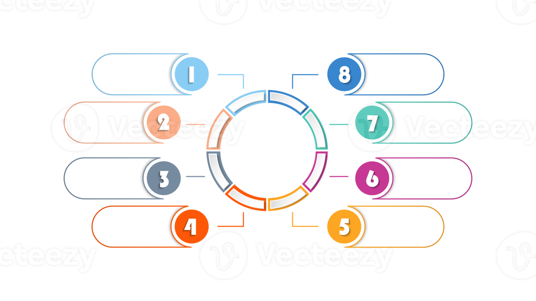 Infografica con 8 passi, processi o opzioni. png