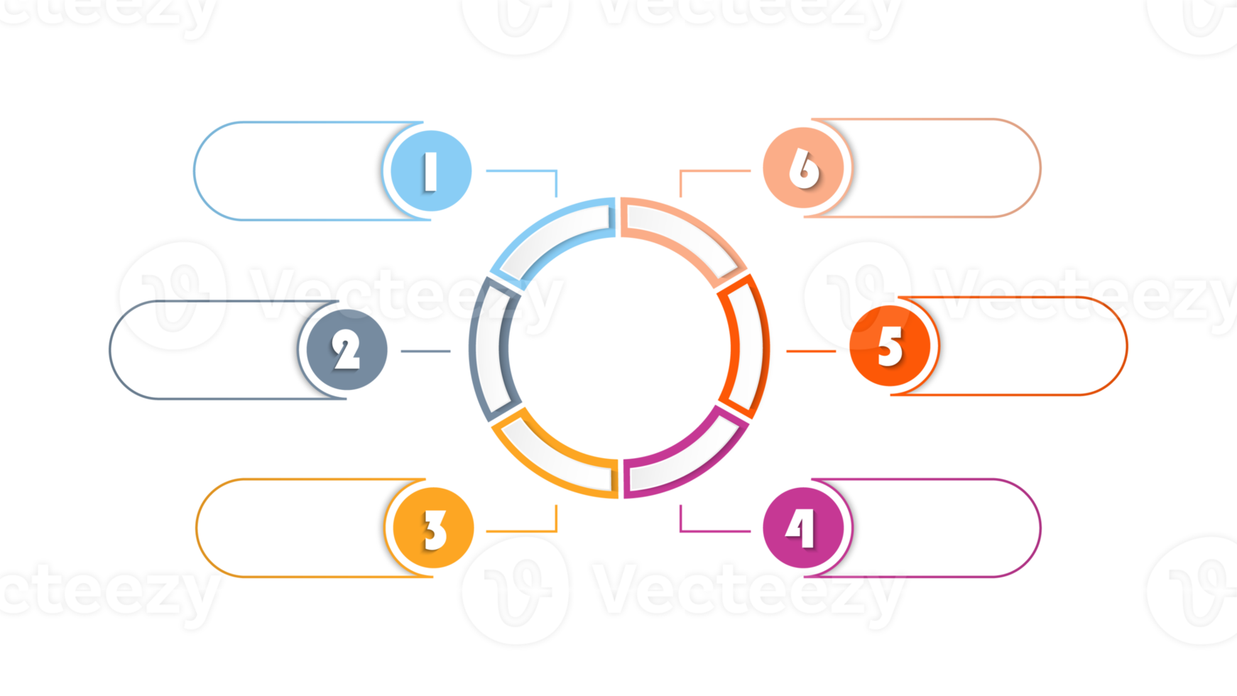 Infografik mit 6 Schritten, Prozess oder Optionen. png