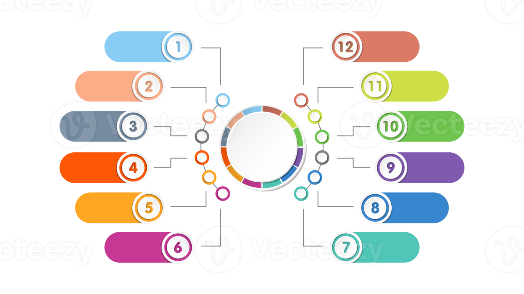 Infografik mit 12 Schritten, Prozess oder Optionen. png