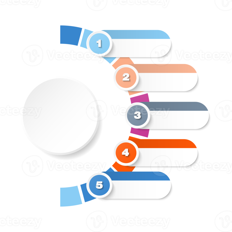 Infographic with 5 steps, process or options. png