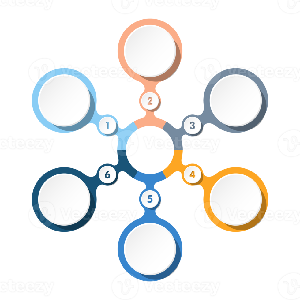 Infographic with 6 steps, process or options. png