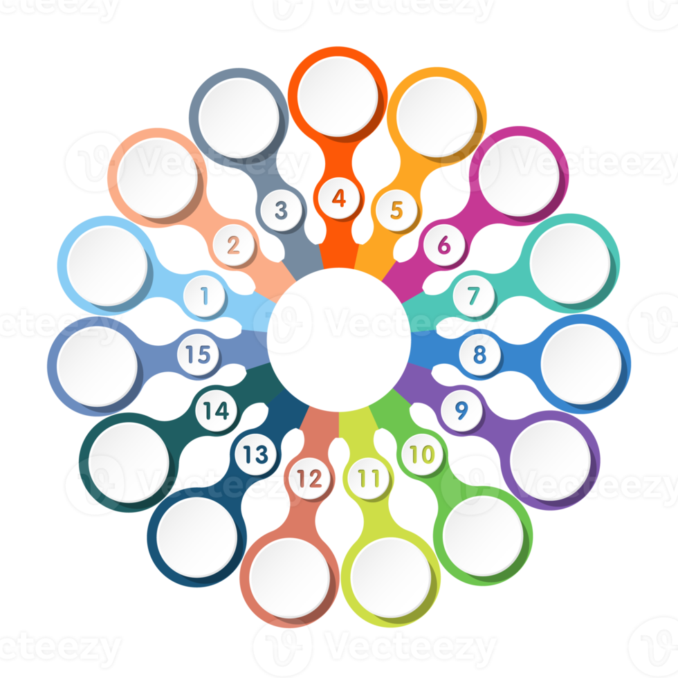 Infographic with 15 steps, process or options. png